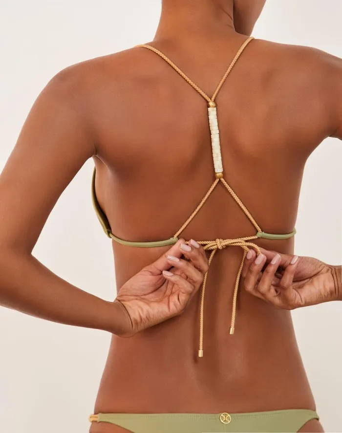Women ViX Paula Hermanny Tops Brooke T Back Tri Top 8211 Olivine