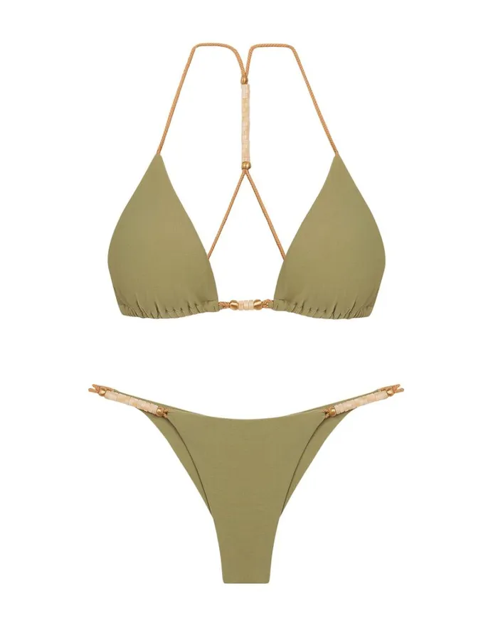 Women ViX Paula Hermanny Tops Brooke T Back Tri Top 8211 Olivine