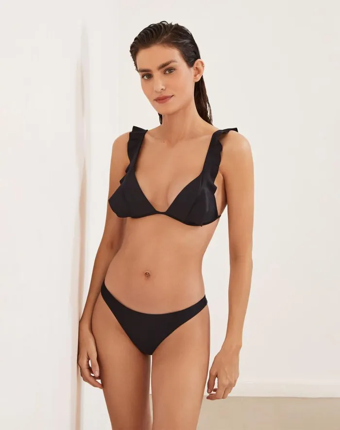 Women ViX Paula Hermanny Tops Chris Parallel Tri Top 8211 Black