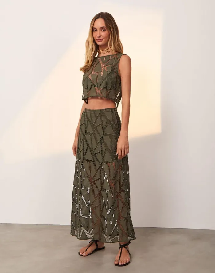 Women ViX Paula Hermanny Tops Elara Blouse 8211 Evergreen