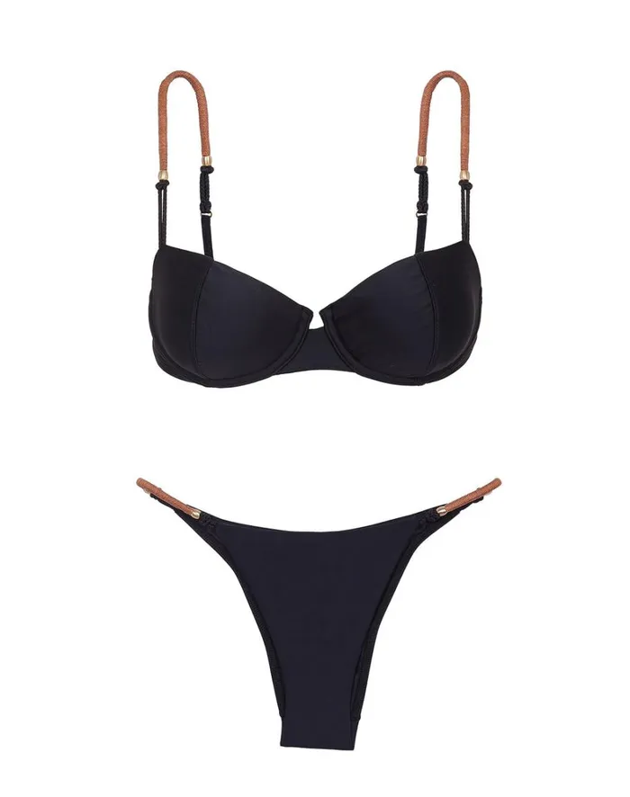 Women ViX Paula Hermanny Tops Elis Nissi Top 8211 Black