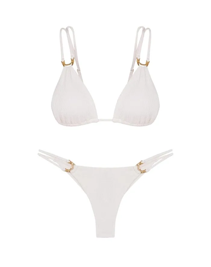 Women ViX Paula Hermanny Tops Firenze Callie Parallel Tri Top 8211 White