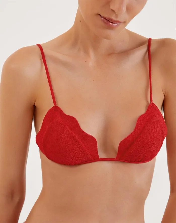 Women ViX Paula Hermanny Tops Firenze Lou Parallel Tri Top 8211 Red Pepper