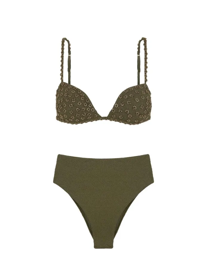 Women ViX Paula Hermanny Tops Firenze Nia Gabi Top 8211 Evergreen