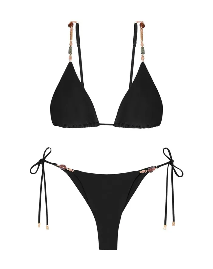Women ViX Paula Hermanny Tops Kaia Tri Top 8211 Black