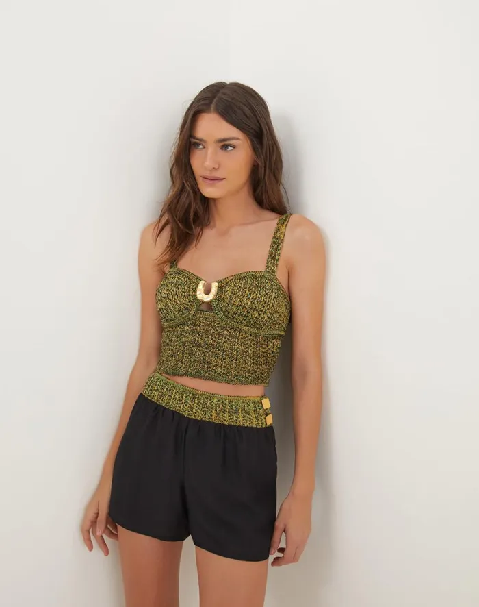 Women ViX Paula Hermanny Tops Knit Aria Top 8211 Green