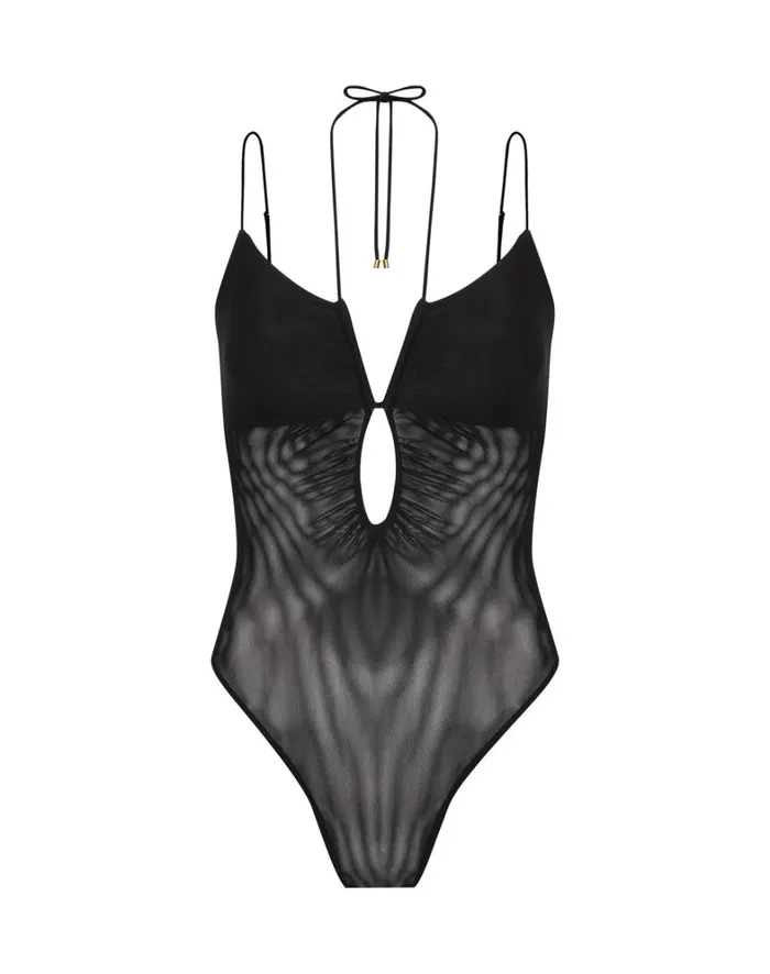 Women ViX Paula Hermanny Tops Misha Bodysuit 8211 Black