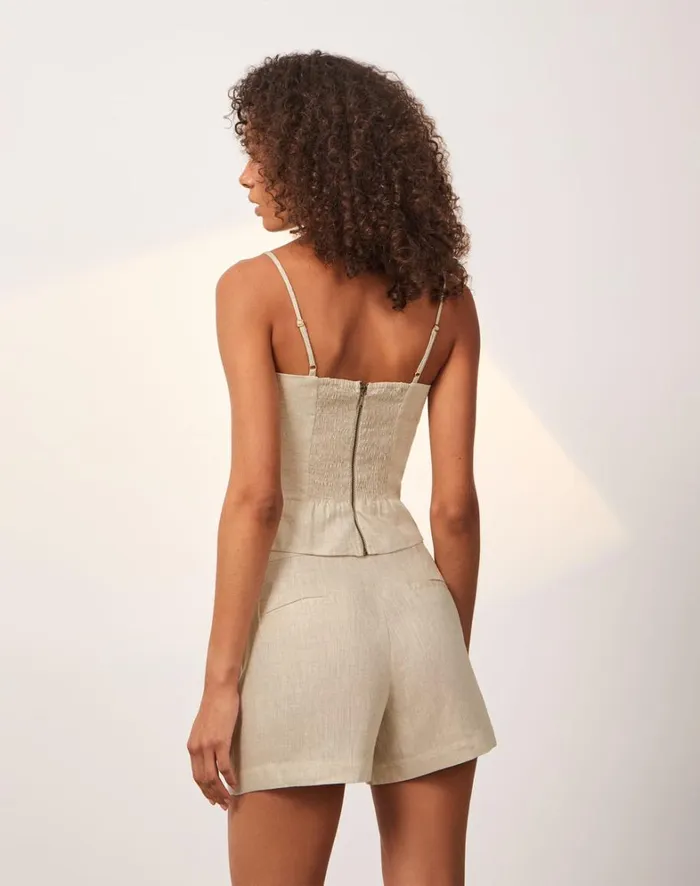Women ViX Paula Hermanny Tops Rubia Sleeveless Top 8211 Natural