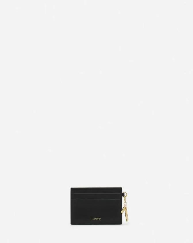 Women Wallets and Small Leather Goods Lanvin Squence Leather Cardholder Black