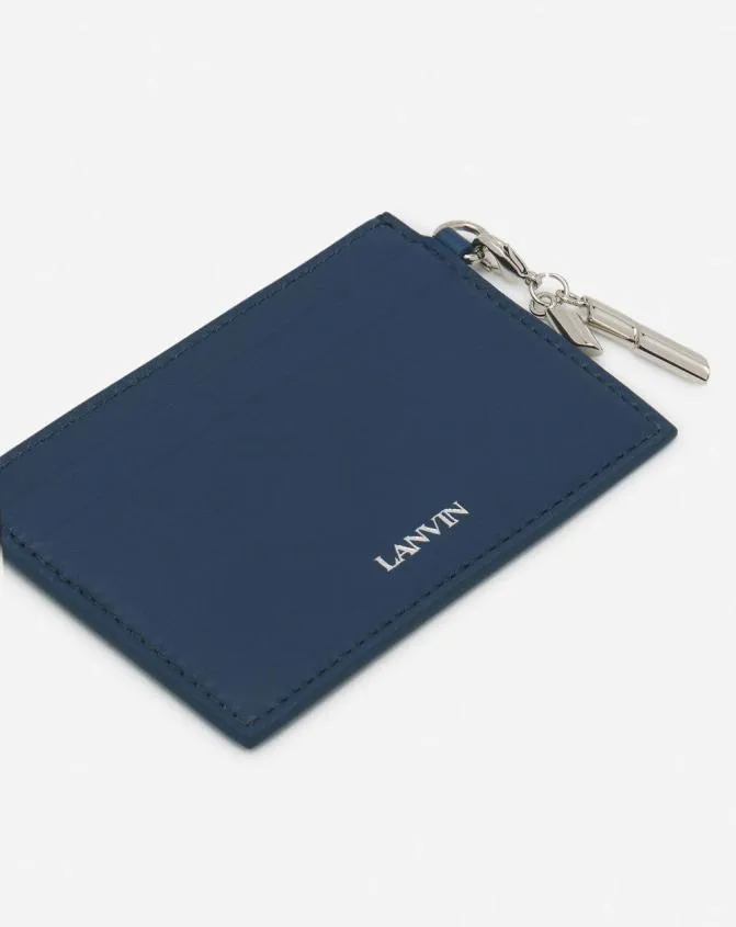 Women Wallets and Small Leather Goods Lanvin Squence Leather Cardholder Petrol Blue Women Wallets and Small Leather Goods Lanvin Squence Leather Cardholder Petrol Blue