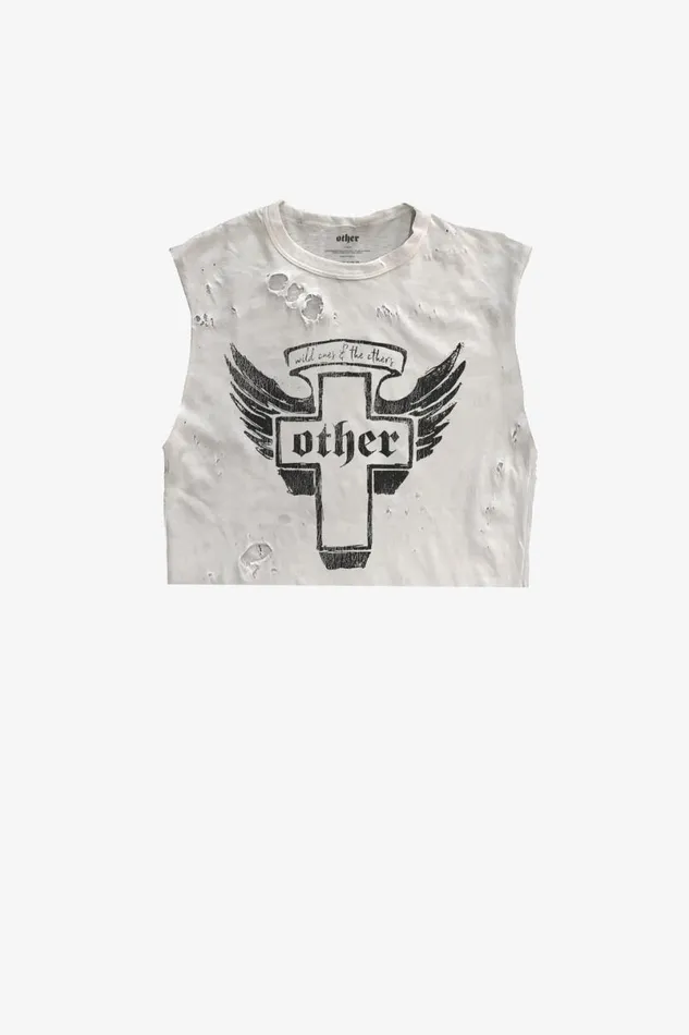 Women Wild Ones Cross Cropped Thrasher Tank OTHER TANKS and VESTS