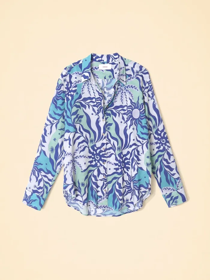 Women XRENA Stellar Blue Beau Shirt Shirts Women XRENA Stellar Blue Beau Shirt Shirts