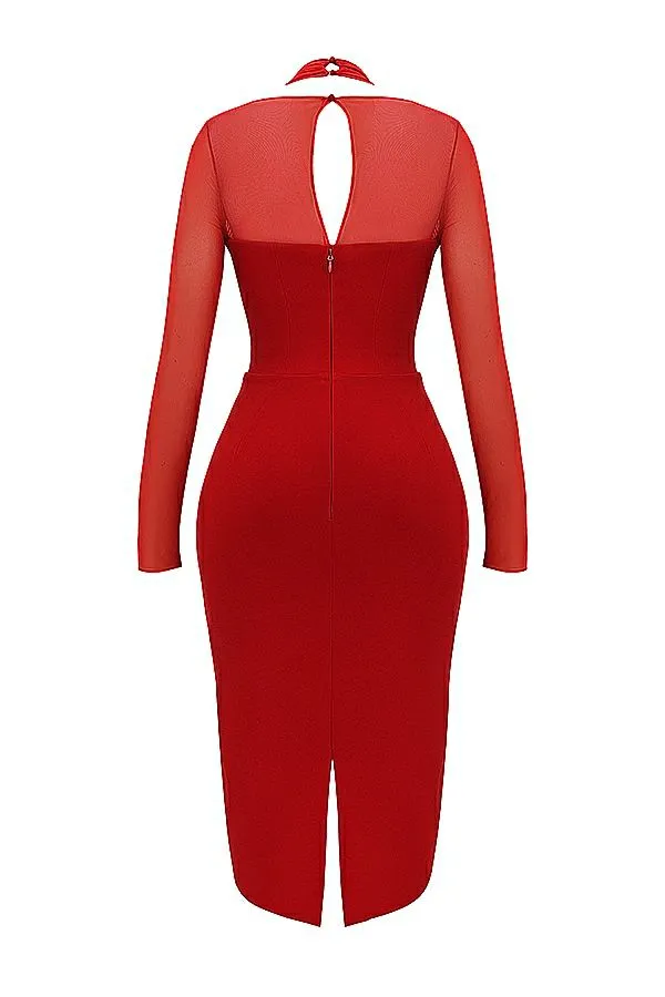 Women Yasmin Scarlet Plunge Midi Dress House Of CB Dresses Women Yasmin Scarlet Plunge Midi Dress House Of CB Dresses