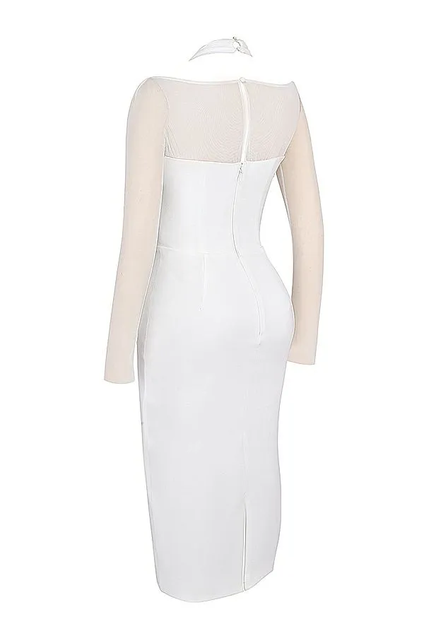 Women Yasmin White Plunge Midi Dress House Of CB Dresses