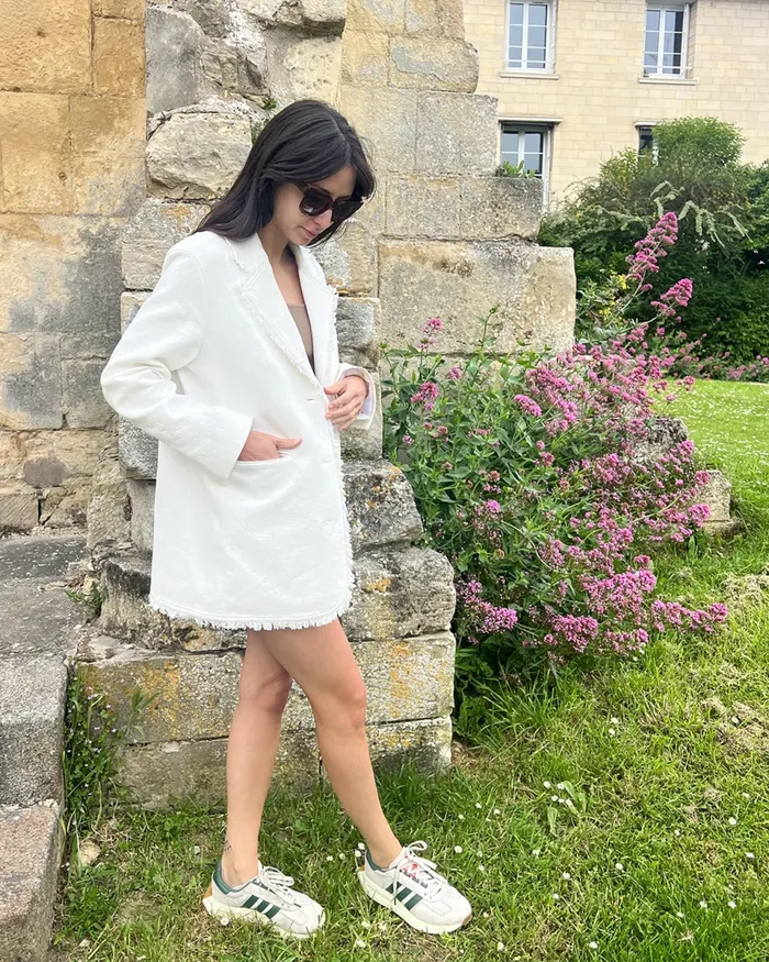 Women Young Blood Frayed Edge Blazer 8211 Cream Coats and Jackets Belle and Bloom
