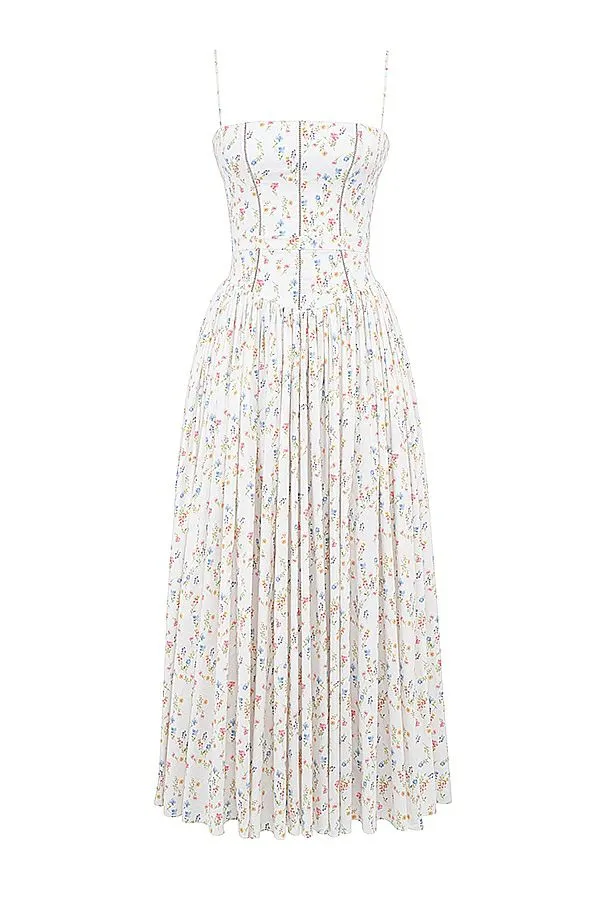 Women Ysabella White Posy Print Cotton Maxi Sundress House Of CB Dresses