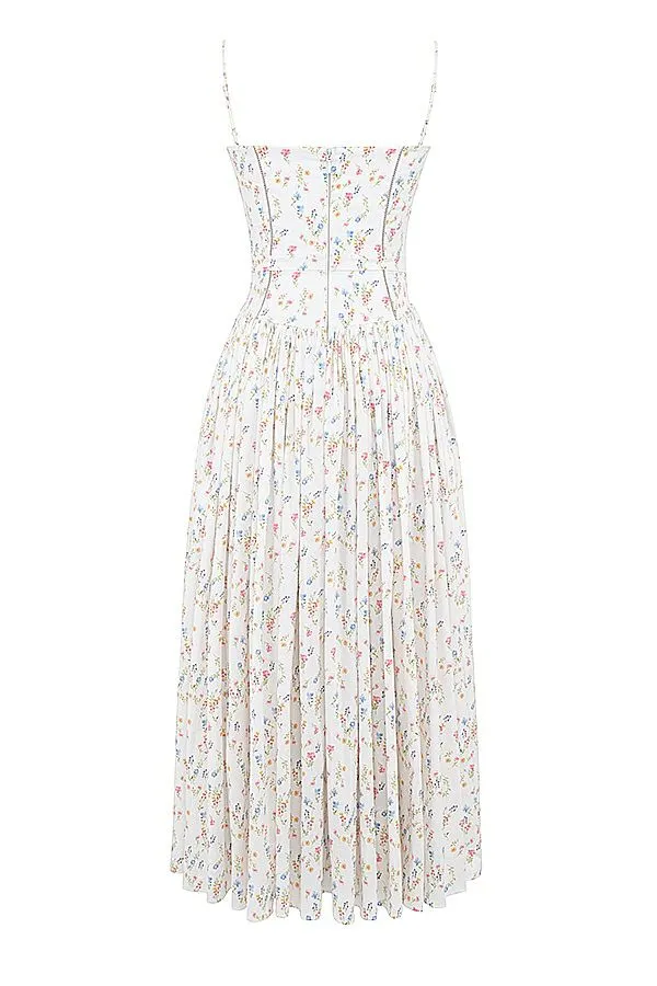 Women Ysabella White Posy Print Cotton Maxi Sundress House Of CB Dresses