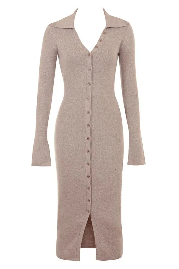 Women Yvette Beige Cashmere Knit Midi Dress House Of CB Dresses Women Yvette Beige Cashmere Knit Midi Dress House Of CB Dresses