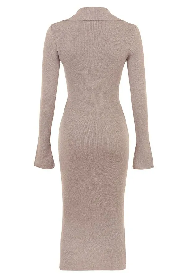 Women Yvette Beige Cashmere Knit Midi Dress House Of CB Dresses Women Yvette Beige Cashmere Knit Midi Dress House Of CB Dresses