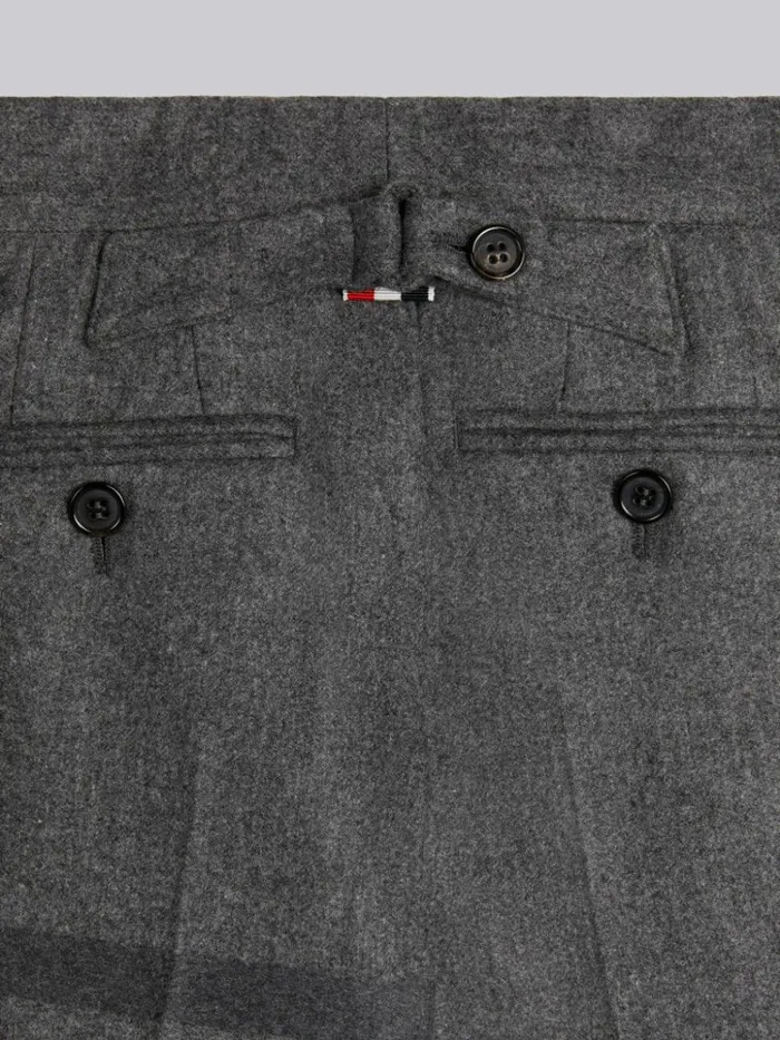 Wool Flannel Tonal Engineered 4bar Classic Trouser Medium Grey BoysGirls Thom Browne Trousers And Shorts