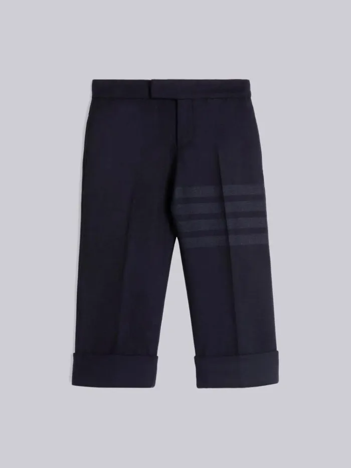 Wool Flannel Tonal Engineered 4bar Classic Trouser Navy BoysGirls Thom Browne Trousers And Shorts Wool Flannel Tonal Engineered 4bar Classic Trouser Navy BoysGirls Thom Browne Trousers And Shorts