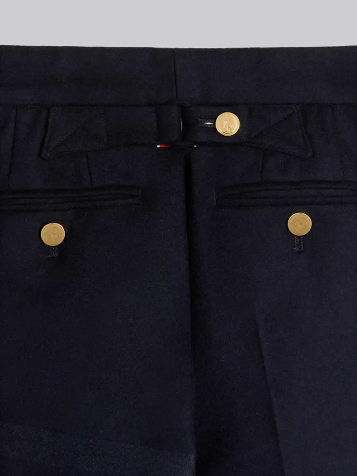 Wool Flannel Tonal Engineered 4bar Classic Trouser Navy BoysGirls Thom Browne Trousers And Shorts
