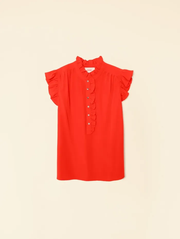 XRENA Tops Women Flame Scarlet Brenna Silk Top