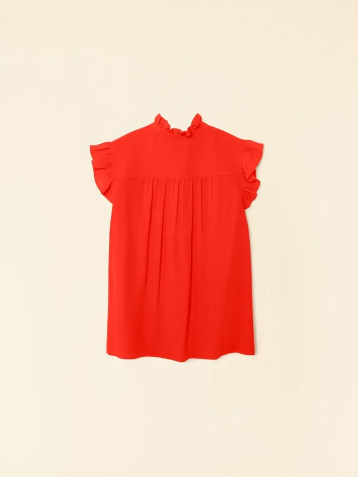 XRENA Tops Women Flame Scarlet Brenna Silk Top XRENA Tops Women Flame Scarlet Brenna Silk Top