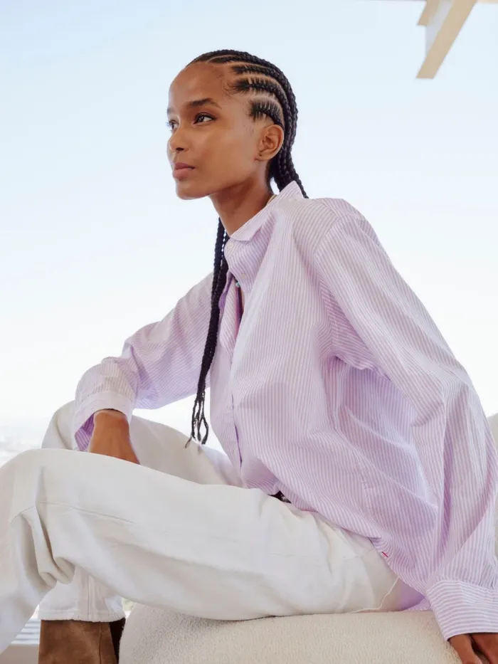 XRENA Violet White Beau Shirt Women Shirts XRENA Violet White Beau Shirt Women Shirts