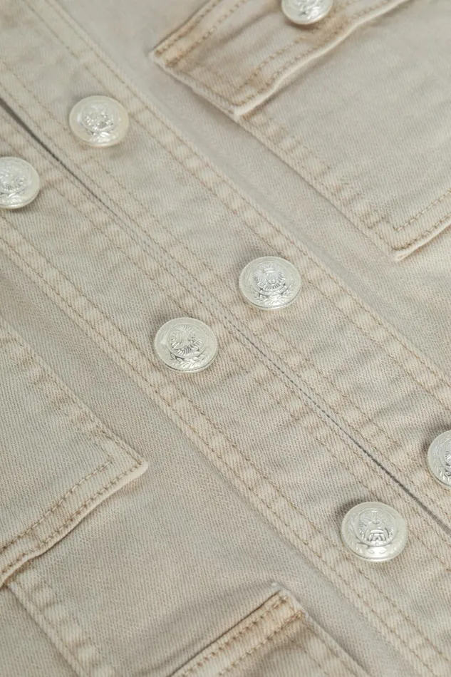 Yari Denim Jacket Biscuit Women L039Agence Blazers and Jackets Yari Denim Jacket Biscuit Women L039Agence Blazers and Jackets
