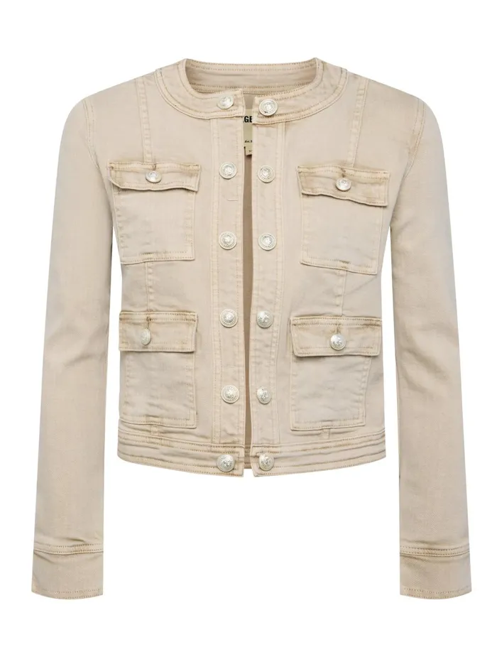 Yari Denim Jacket Biscuit Women L039Agence Blazers and Jackets Yari Denim Jacket Biscuit Women L039Agence Blazers and Jackets
