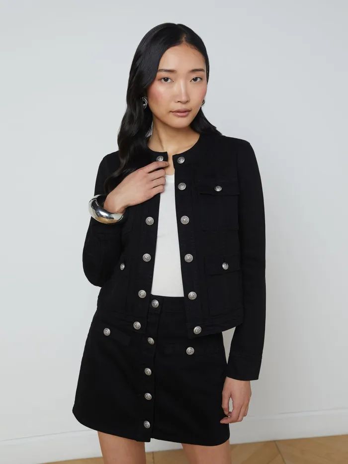 Yari Denim Jacket Noir Women L039Agence Denim Jackets