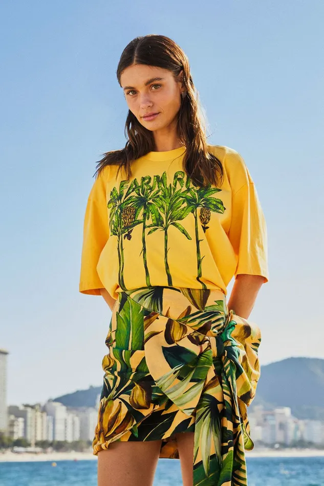 Yellow Organic Cotton TShirt Women FARM Rio Tshirts