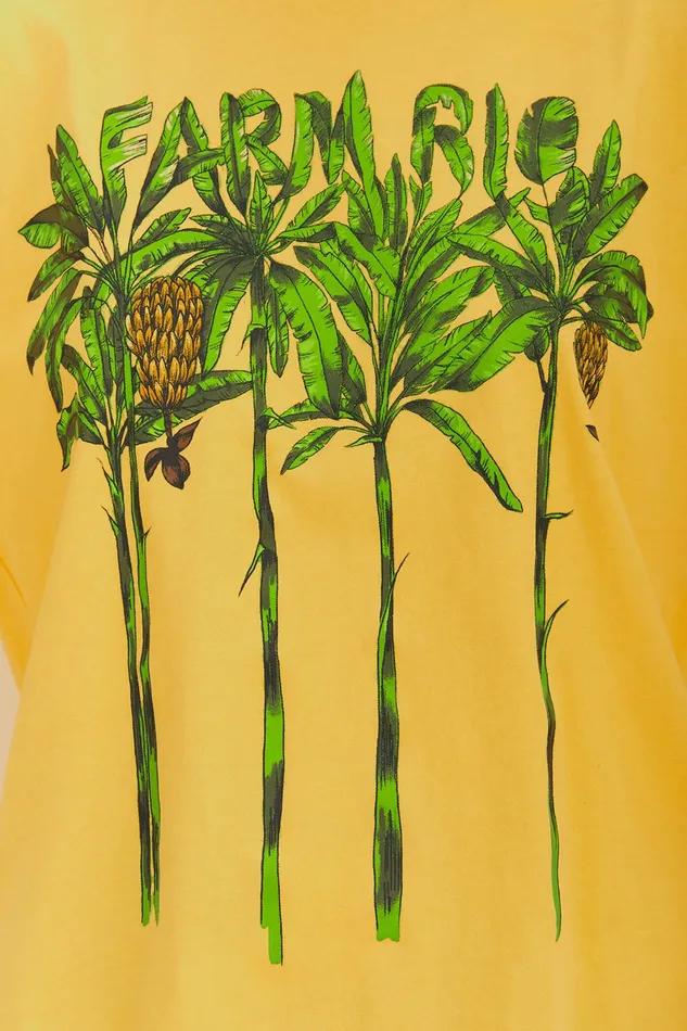 Yellow Organic Cotton TShirt Women FARM Rio Tshirts Yellow Organic Cotton TShirt Women FARM Rio Tshirts