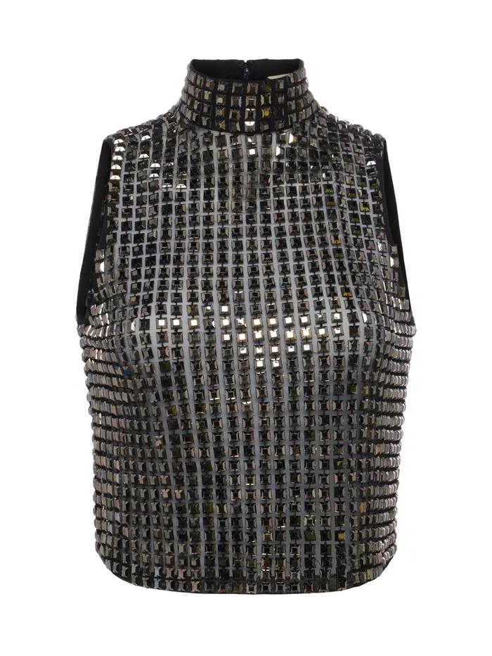 Yun Crystal Tank Smoke Grey Crystal Women L039Agence Camisoles and Tanks