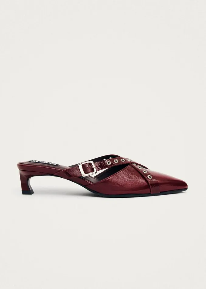 Zyra Onix Burgundy Leather Mules Women ALOHAS Mules