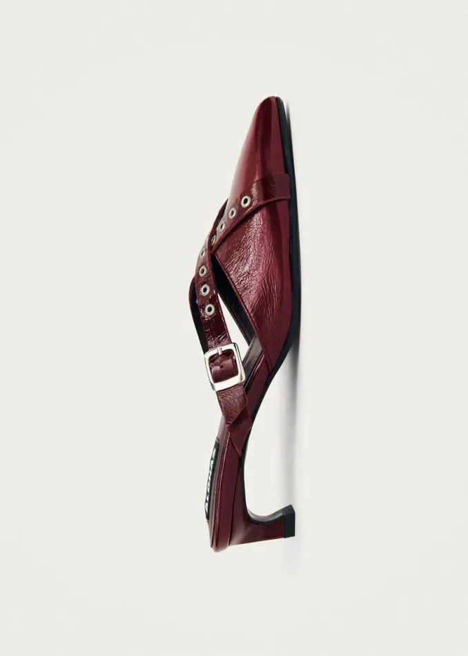 Zyra Onix Burgundy Leather Mules Women ALOHAS Mules